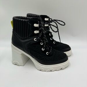 Sorel Black and White Lace Up Boots